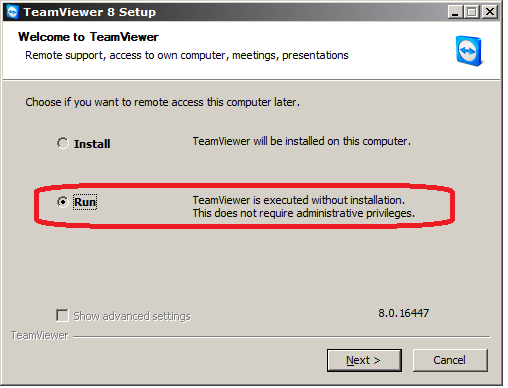 TeamViewer RUN Client 8 TeamViewer RUN Client 8